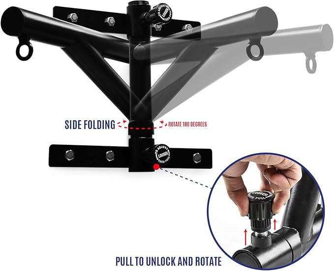 Yes4All Heavy Bag Hanger Wall Mount Punching Bag Hanger, Adjustable Heavy Duty Boxing Bag Bracket for Home Gym Indoor Outdoor