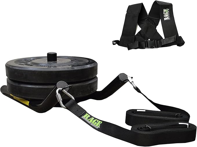 Speed Training Pull Sled, Workout Weight Sled for Upper Lower Body Speed & Strength Development, Endurance & Cardio Training, Helps Build Knee Strength, Compatible with 2" Weight Plates