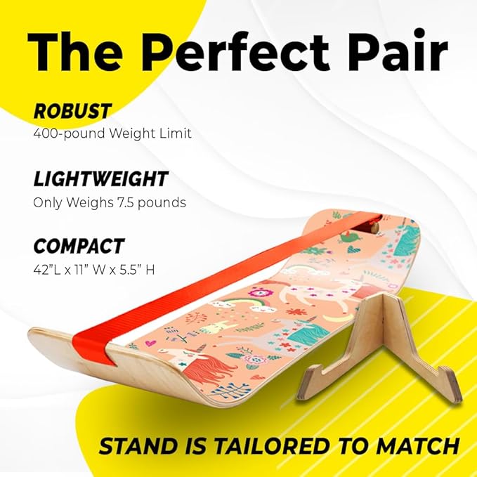 GIBBON GiBoard Balance Board for Adults & Kids - Slackline Workout Equipment Home Gym Training - Wooden Wobble Board Balance Trainer - Standing Desk Exercise - Yoga, Agility, Pilates, Core, Snowboard