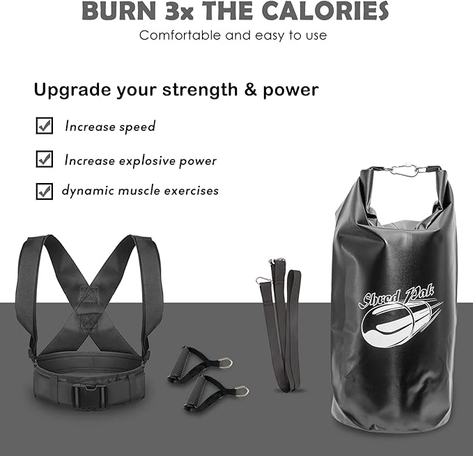 Resistance Training Sled - Weight Sled Harness & 3X The 4-Piece Kit