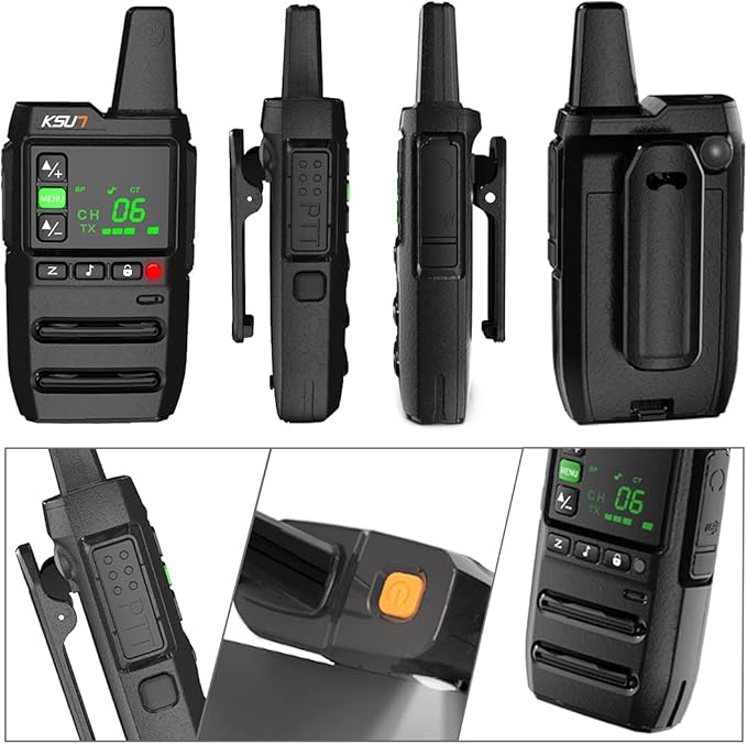 KSUN Walkie Talkies for Adults Rechargeable with Earpiece 22 FRS GZ20 (4 (4 Pack)