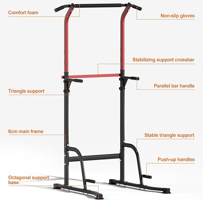 ONETWOFIT Regular Model Power Tower Pull Up Bar Station 330LBS