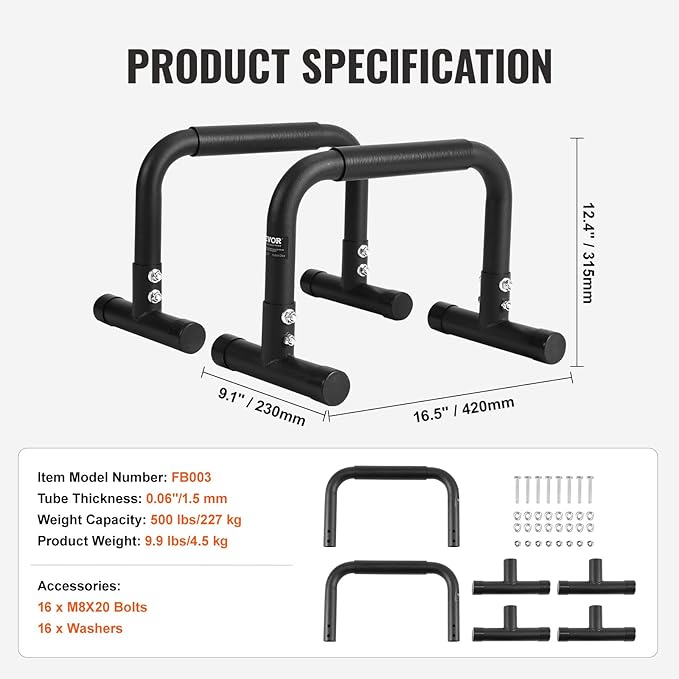 VEVOR Dip Bars 500 lbs