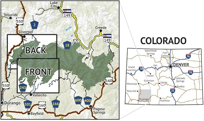 Weminuche Wilderness WEST - Colorado Topographic Hiking Map (2019)