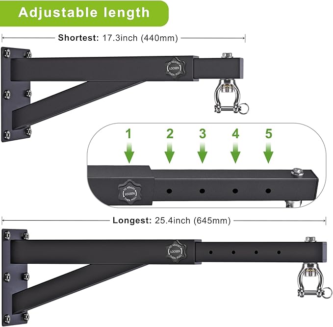 BeneLabel Wall Mount Heavy Bag Hanger, Heavy Duty Punching Bag Stand, Boxing Bag Bracket for Home Gym Indoor Outdoor, 800 LB Capacity