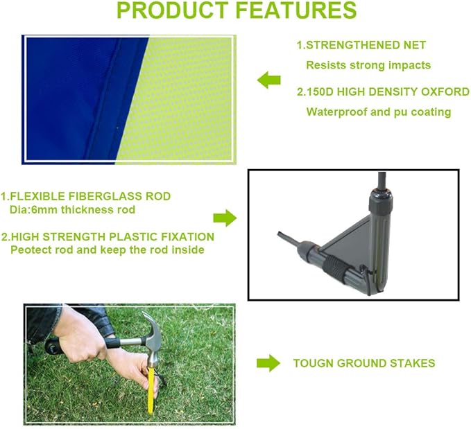 Poray Soccer Goal for Kid Easy-up Set of 4FT Soccer 210D Oxford 8 Field