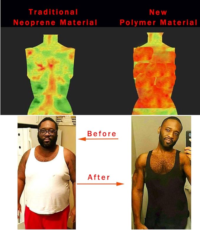 MOLLDAN Mens Polymer Sauna Vest Sweat Slimming Tank Top with Zipper