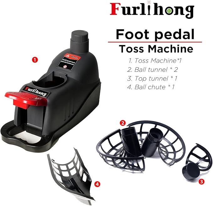 Furlihong 898BH Baseball Soft Toss Machine, Angle Adjustable, Step On Paddle and Release to Launch, No Power Supply Needed, Works with Regulation Baseball
