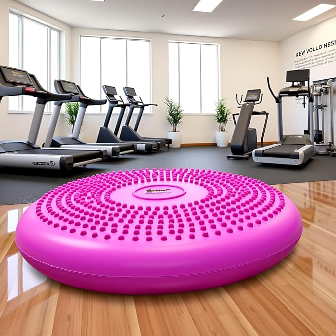 AppleRound Inflated Wobble Cushion with Hand Pump, Air Stability Board (Extra Thick), Core Balance Disc for Adults, Sensory Wiggle Seat for Kids, Flexible Seating for All Age, 13.5in / 34cm Diameter