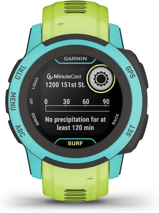 Garmin Instinct 2S, Surf-Edition, Smaller-Sized GPS Outdoor Watch, Surfing Features, Multi-GNSS Support, Tracback Routing, Waikiki
