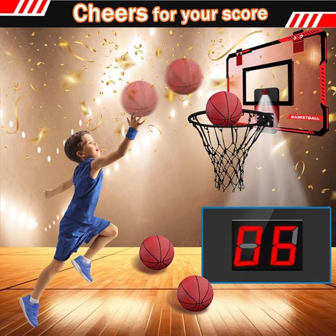 Indoor Basketball Hoops for Kids Over The Door 3 Balls