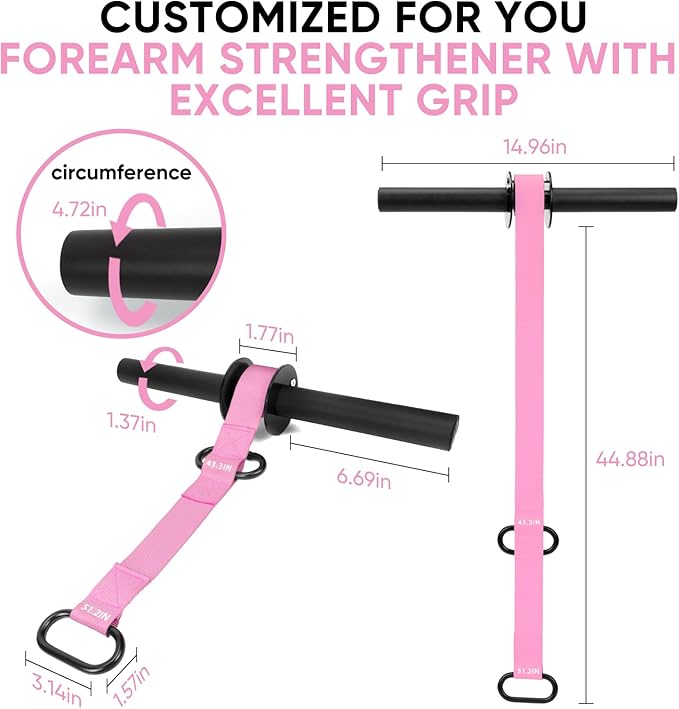 Forearm Strengthener and Wrist Roller 43.3 inch 51.2 inch