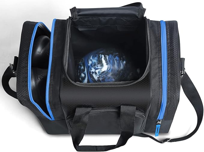 Mangrove Bowling Ball Bag for Single Ball, 2020 Bowling Ball Tote Bowling Bag with Padded Ball Holder - Fits Bowling Shoes Up to Mens Size 14 and Accessories (Black)