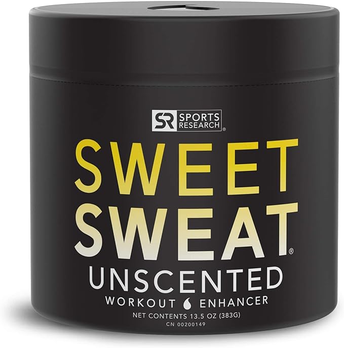 Sports Research® Sweet Sweat Unscented 'Workout Enhancer' Gel - Maximize Your Exercise & Sweat Faster - 13.5oz Jar