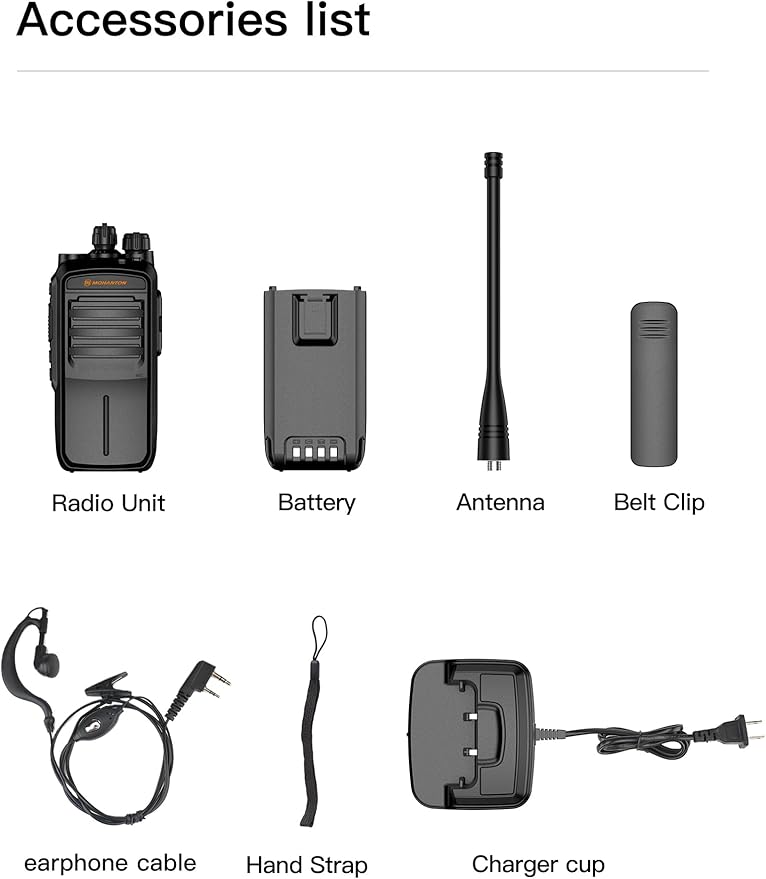 UHG-01 Versatile GMRS Two Way Radio 9W High 5 Miles Talkie.(2-Packs)