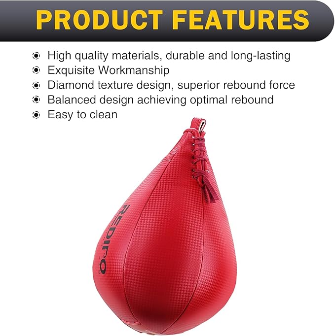 Superior Boxing Speed Bag - PU Leather Speed Punching Ball - Heavy Duty Hanging Swivel Ball for Gym & MMA Muay Thai Sports Fitness - Punching Dodge Striking Speed Reflex Ball