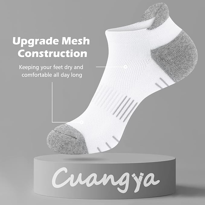 Ankle Socks Women Athletic No Show Socks Running Comfort Cushioned 5-Pairs