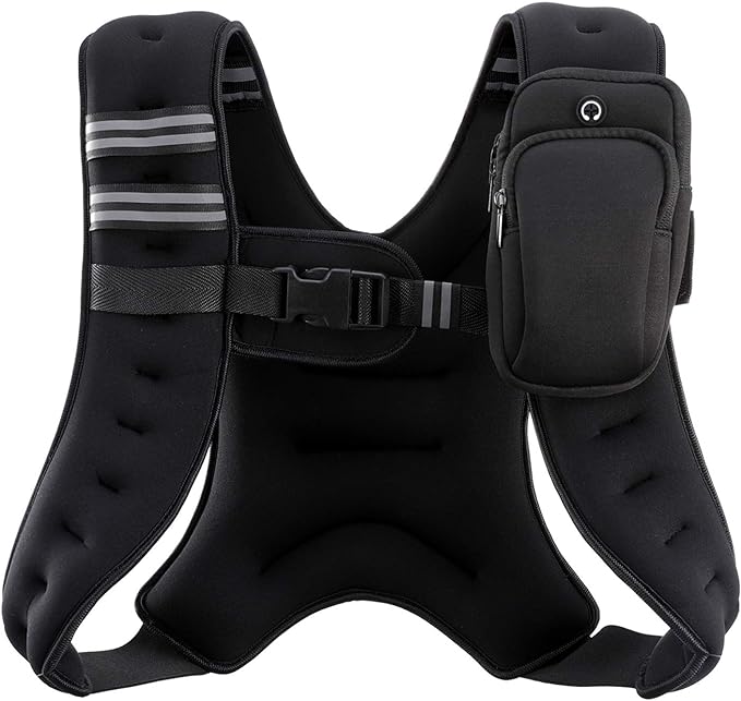 ZELUS Weighted Vest, 12lb Weight Vest with Reflective Stripe for Workout, Strength Training, Running, Fitness, Muscle Building, Weight Loss, Weightlifting