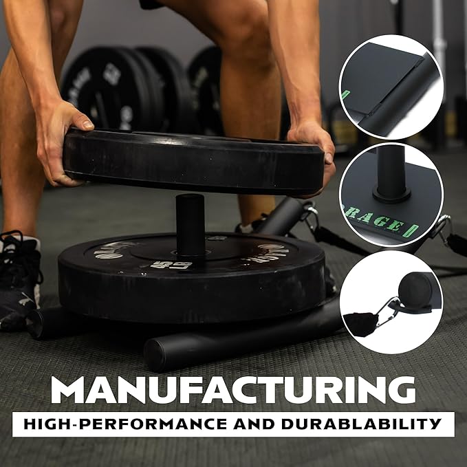 Speed Training Pull Sled, Workout Weight Sled for Upper Lower Body Speed & Strength Development, Endurance & Cardio Training, Helps Build Knee Strength, Compatible with 2" Weight Plates