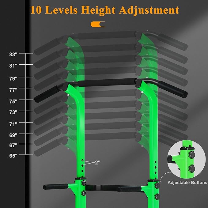 SogesPower Power Tower Dip Station Pull Up Bar for Home Gym Adjustable Height Strength Training Workout Equipment,Pull Up Bar Station