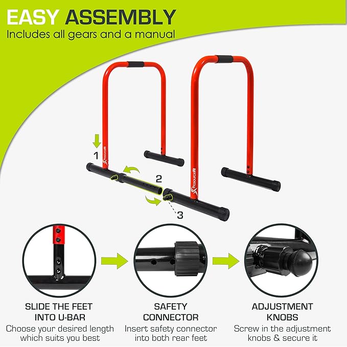ProsourceFit Power Dip Station Adjustable Height Upper Body