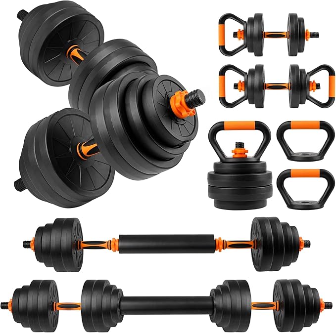 Adjustable Weights Dumbbells Set, 22/33/44/55/66/88lbs Free Weights Dumbbells Set with 4 Mode, Weight Set for Home Gym, Used as Kettlebells, Barbell, Push up Stand, Workout, Suitable Men and Women