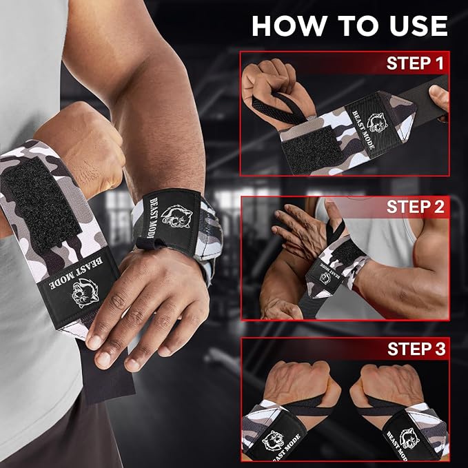 TECEUM Weightlifting 18" & 12" Wrist Wraps with Thumb Loop β Heavy Duty Wrist Workout Braces for Men and Women β Ideal for Powerlifting, Strength Training, Bodybuilding