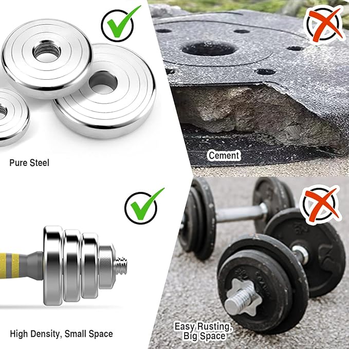 PHOEROS Adjustable Dumbbell Set - 44/66/88 LBS weights set, Dumbbell Barbell 3 in 1, Steel Dumbbells Pair with Connecting Rod for Adults Women Men Fitness Workout, Home Gym Exercise Training Equipment (44, Pounds)