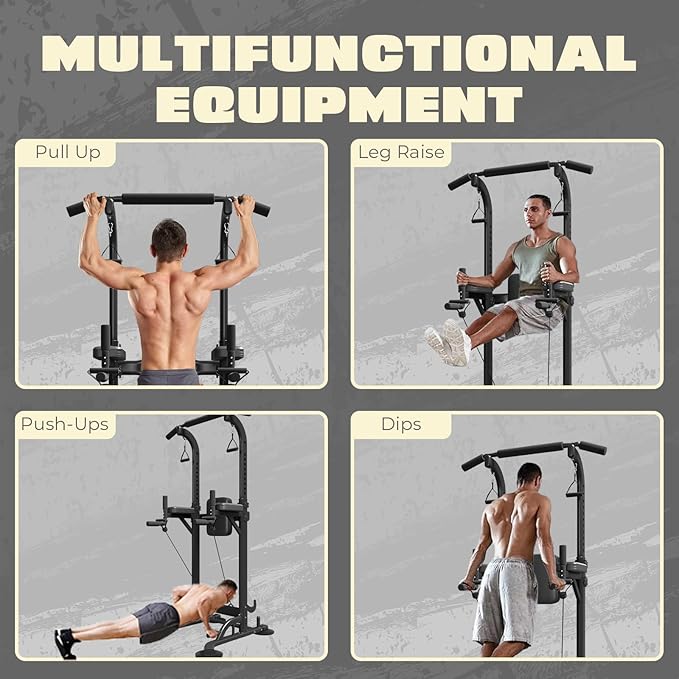 Power Tower Dip Station Pull Up Bar Exercise