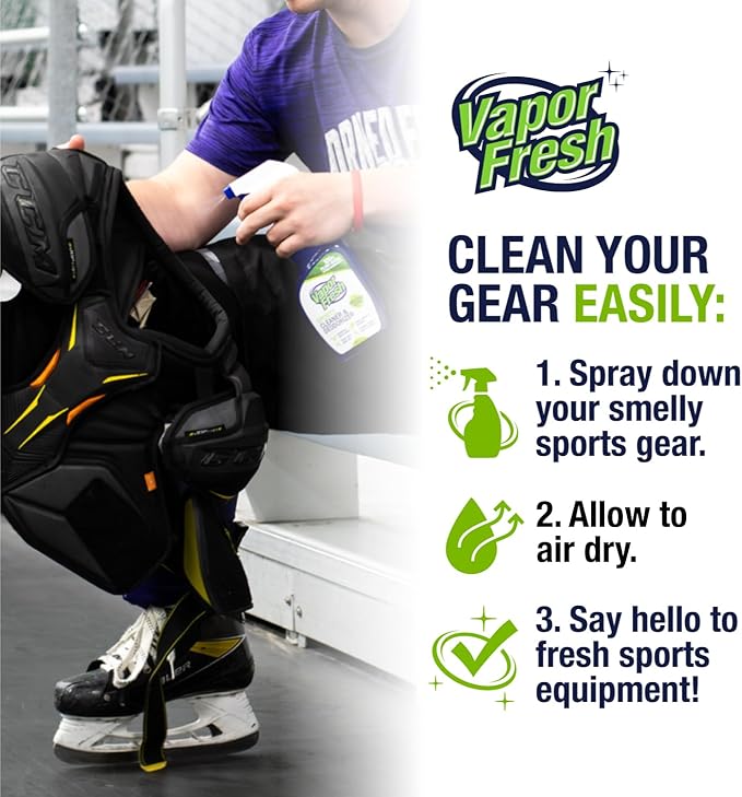 Sports Cleaner and Deodorizer - Sports Gear Odor Eliminator, Boxing Glove Deodorizer, Gym Equipment Spray, Natural and Plant Based, 16 Fl Oz (12-Pack)
