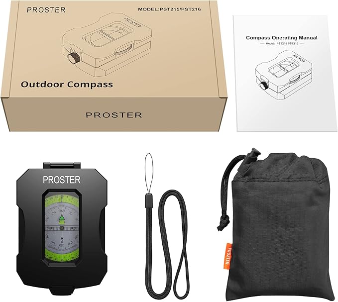 Proster IP54 Hiking Compass with Sighting Clinometer Professional