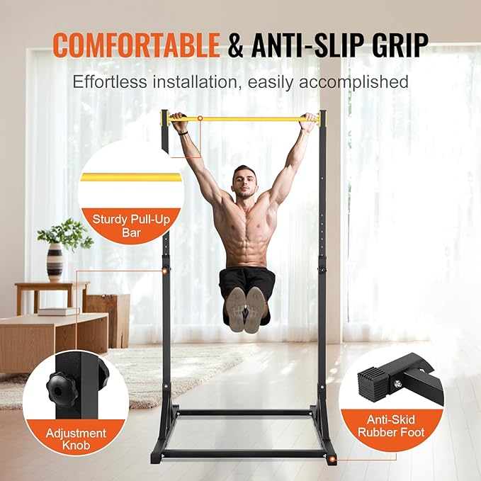 VEVOR Power Tower Pull Up Bar Station 8-Level Adjustable 330LBS Loading,