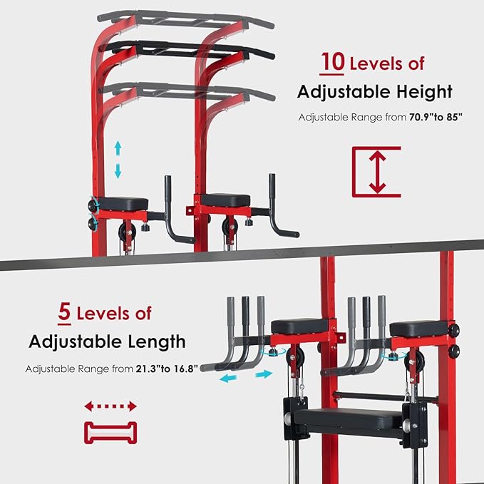 SogesPower Power Tower Dip Station Pull Up Bar