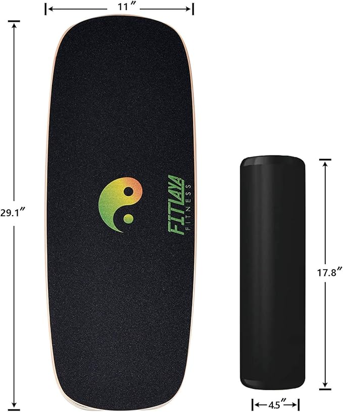 Fitlaya Fitness Balance Board Trainer Wooden Training Equipment for Fitness Workout, Hockey, Skateboarding, Surfing and Snowboarding