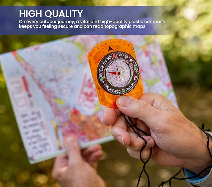 Orienteering Compass - Hiking Backpacking Compass - Advanced