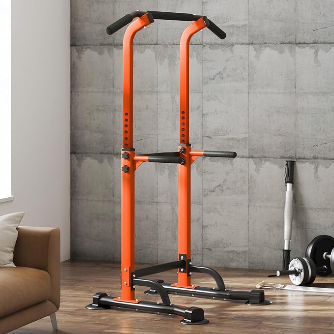 SogesPower Power Tower Dip Station Pull Up Bar for Home Gym Adjustable Height Strength Training Workout Equipment,Pull Up Bar Station