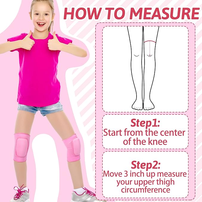 Hungdao 3 Pairs Volleyball Knee Pads for Kids Soft Breathable Brace Non Slip Padded Sponge Knee Support for Girls Boys Dance, Football, Skating, Running, Youth Sports