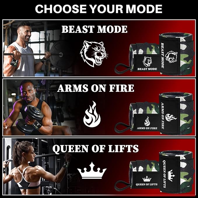 TECEUM Weightlifting 18" & 12" Wrist Wraps with Thumb Loop β Heavy Duty Wrist Workout Braces for Men and Women β Ideal for Powerlifting, Strength Training, Bodybuilding