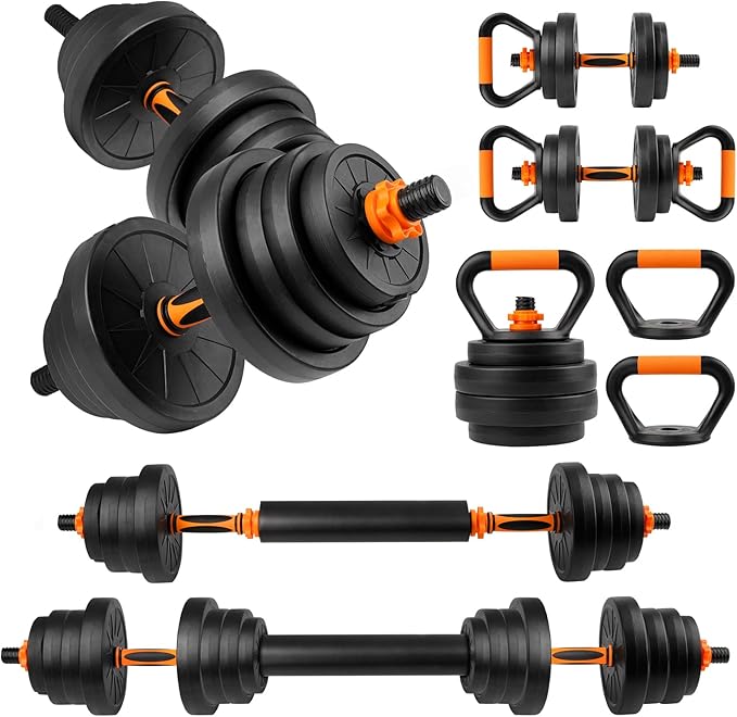 Adjustable Weights Dumbbells Set, 22/33/44/55/66/88lbs Free Weights Dumbbells Set with 4 Mode, Weight Set for Home Gym, Used as Kettlebells, Barbell, Push up Stand, Workout, Suitable Men and Women
