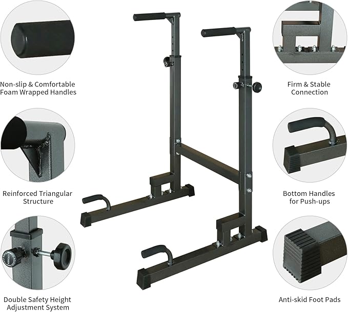 Power Tower Dip Station with Bench Pull Up