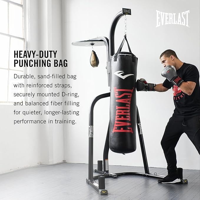 Everlast Elite 2 & Prime Punching Bag – Durable PVC Boxing Bag & Equipment for MMA, Kickboxing, Muay Thai, Home Gym Training