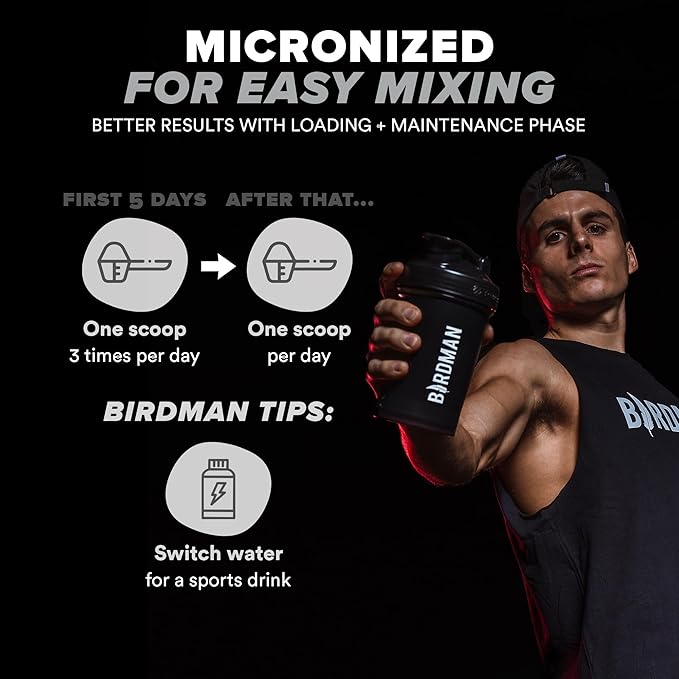 BIRDMAN Micronized Creatine Monohydrate Powder 200 Servings (5 grams 2.2lb.