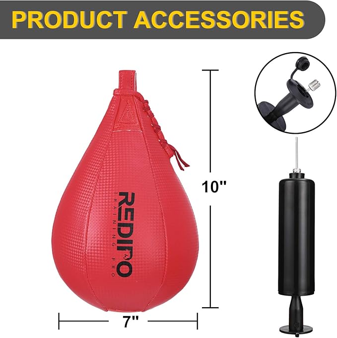 Superior Boxing Speed Bag - PU Leather Speed Punching Ball - Heavy Duty Hanging Swivel Ball for Gym & MMA Muay Thai Sports Fitness - Punching Dodge Striking Speed Reflex Ball