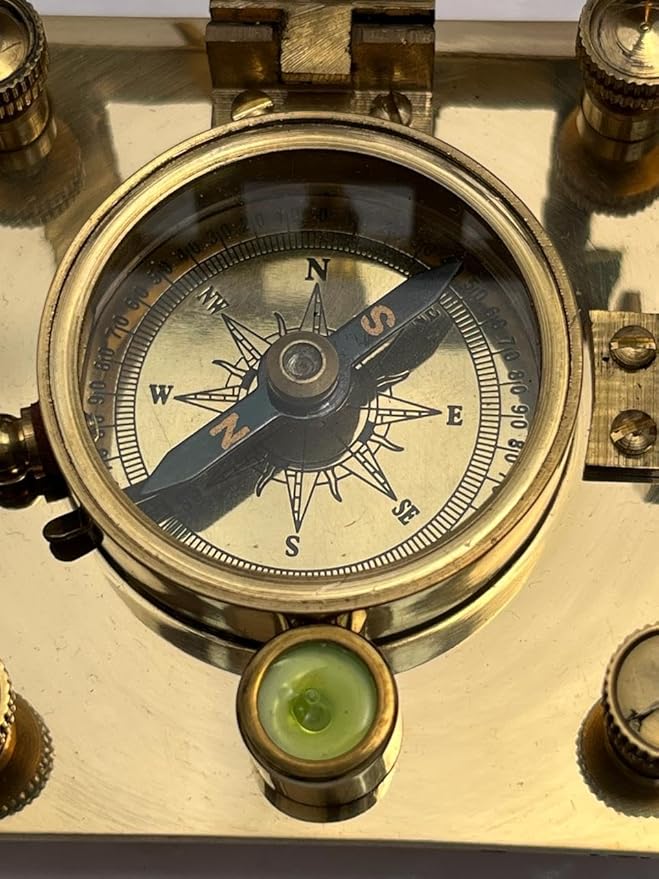 3" Brass Nautical Pocket Sundial Compass for Hiking