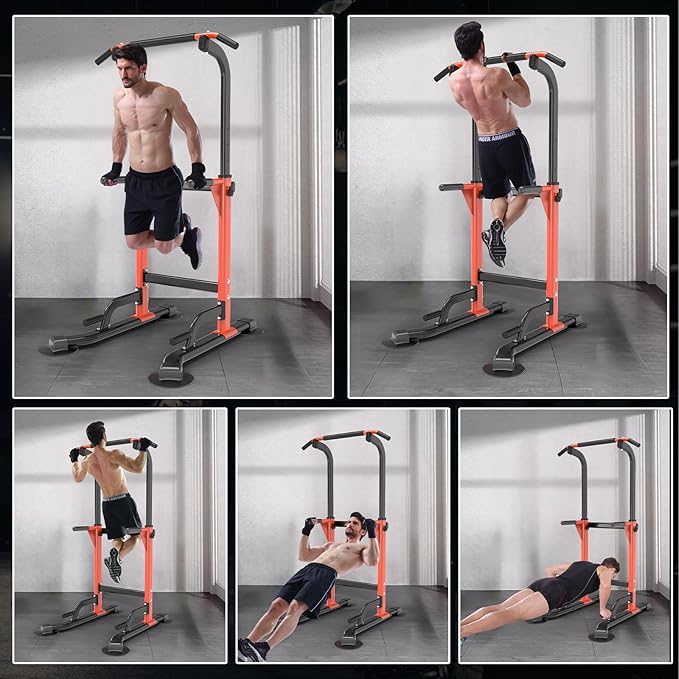 Pull Up Dip Station For Home Gym Strength 330LBS T055CDC T055CDC