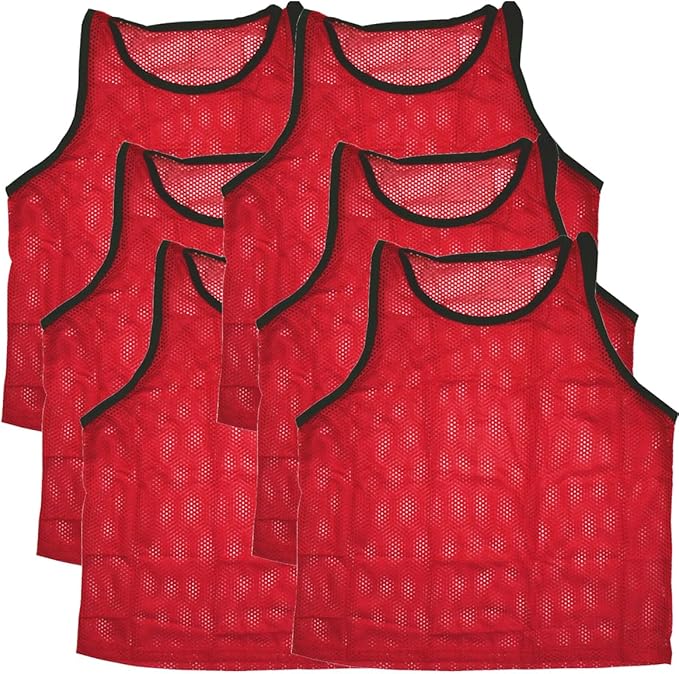 BlueDot Trading Youth Boys Girls Child Sports Scrimmage Pinnies Training Vest for team practice for Soccer, Lacrosse, 12-Pack