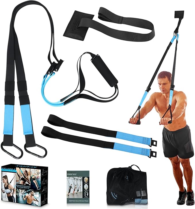 Bodyweight Fitness Resistance Suspension Kit Extension Strap Door Anchors