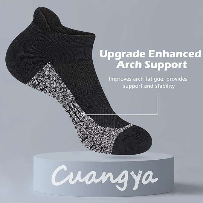 Ankle Socks Women Athletic No Show Socks Running Comfort Cushioned 5-Pairs