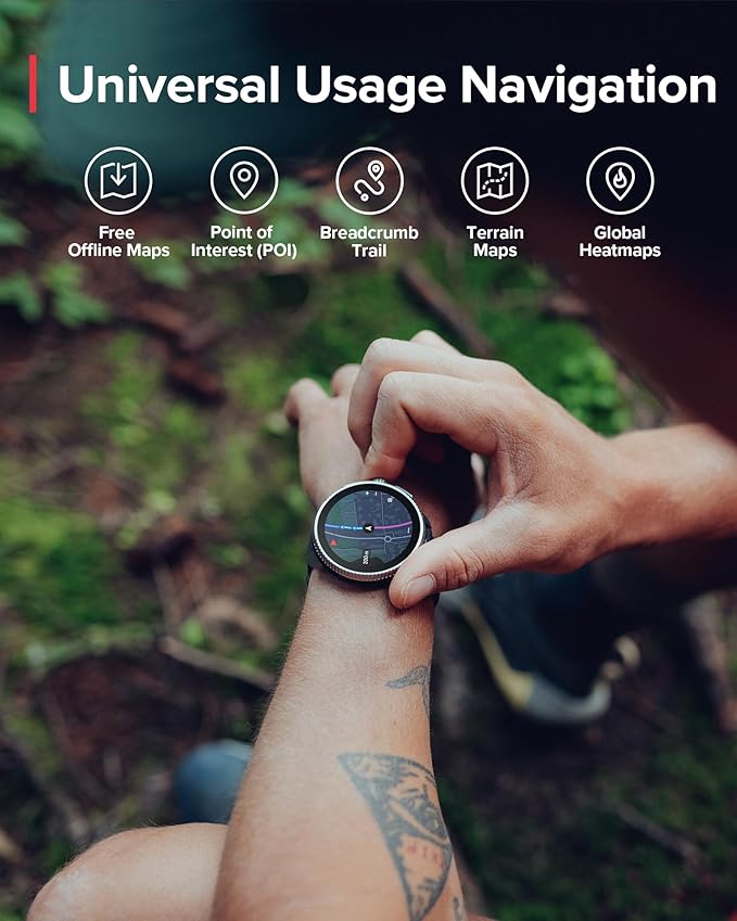 SUUNTO Race GPS Sports Watch, 1.43" AMOLED Touchscreen w/ Crown, 26 Days Battery Life, Training & Sleep Health Tracking, Dual-GNSS, 32GB Global Offline Maps, Lightweight for Running, Ti Amethyst