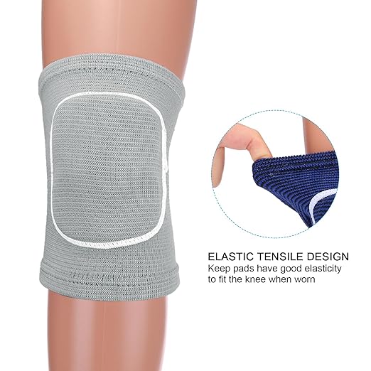 PATIKIL XS Size Protective Knee Pads, 6 Pairs Sponge Volleyball Knee Pads Breathable Dance Knee Pads Brace for Women Men Football Basketball Workout, Grey